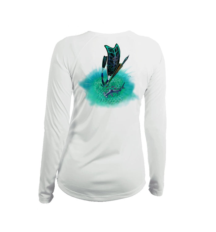Free Diver Long Sleeve V-Neck Performance Tee