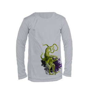 Green Octo Long Sleeve Youth Performance Tee