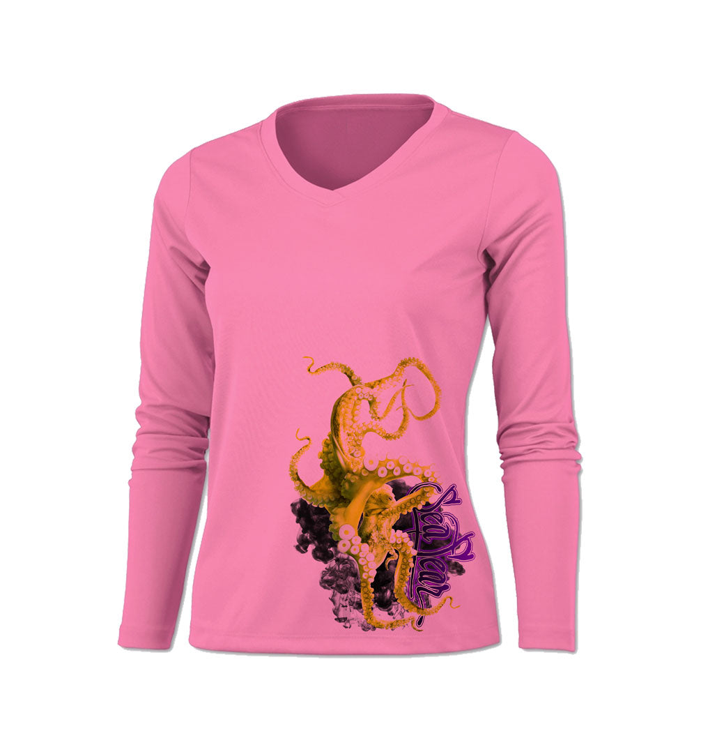 Green Octo V-Neck Performance Tee