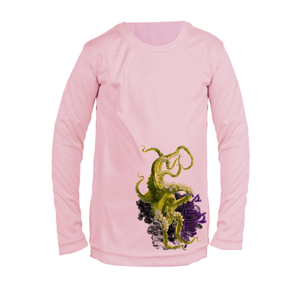 Green Octopus Long Sleeve Youth Performance Tee