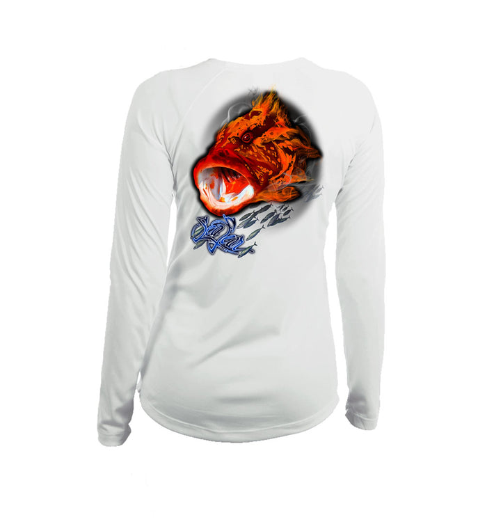 Grouper Long Sleeve V-Neck Performance Tee