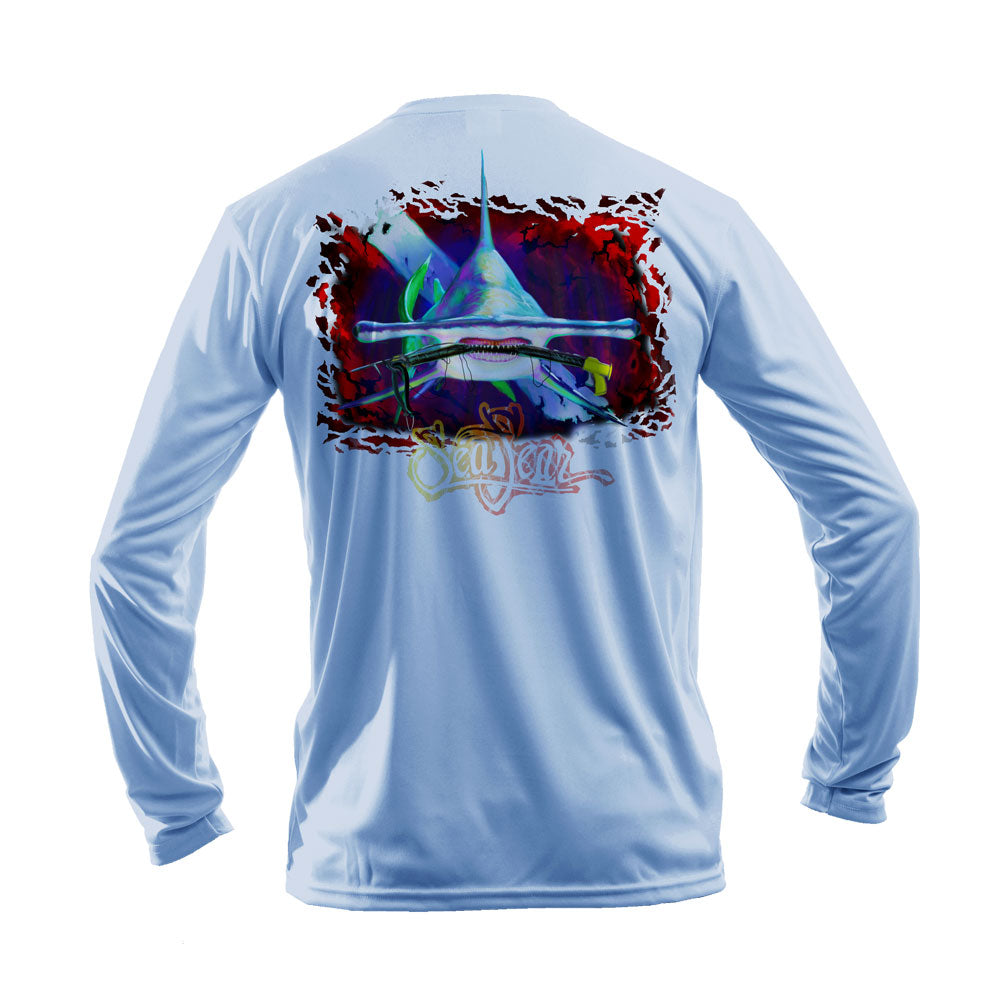 Hammerhead Dive Flag Long Sleeve Performance Tee