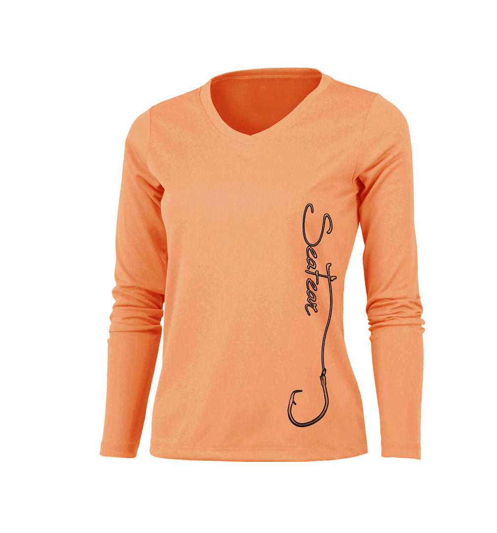Hooked (Side Print) Long Sleeve V-Neck Performance Tee