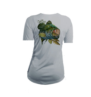 Large Mouth Bass Short Sleeve V-Neck Performance Tee