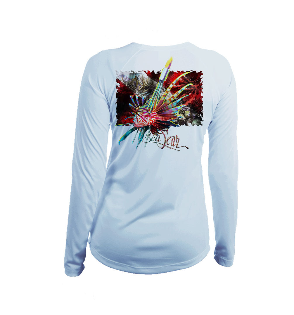 Lionfish Dive Flag Long Sleeve V-Neck Performance Tee