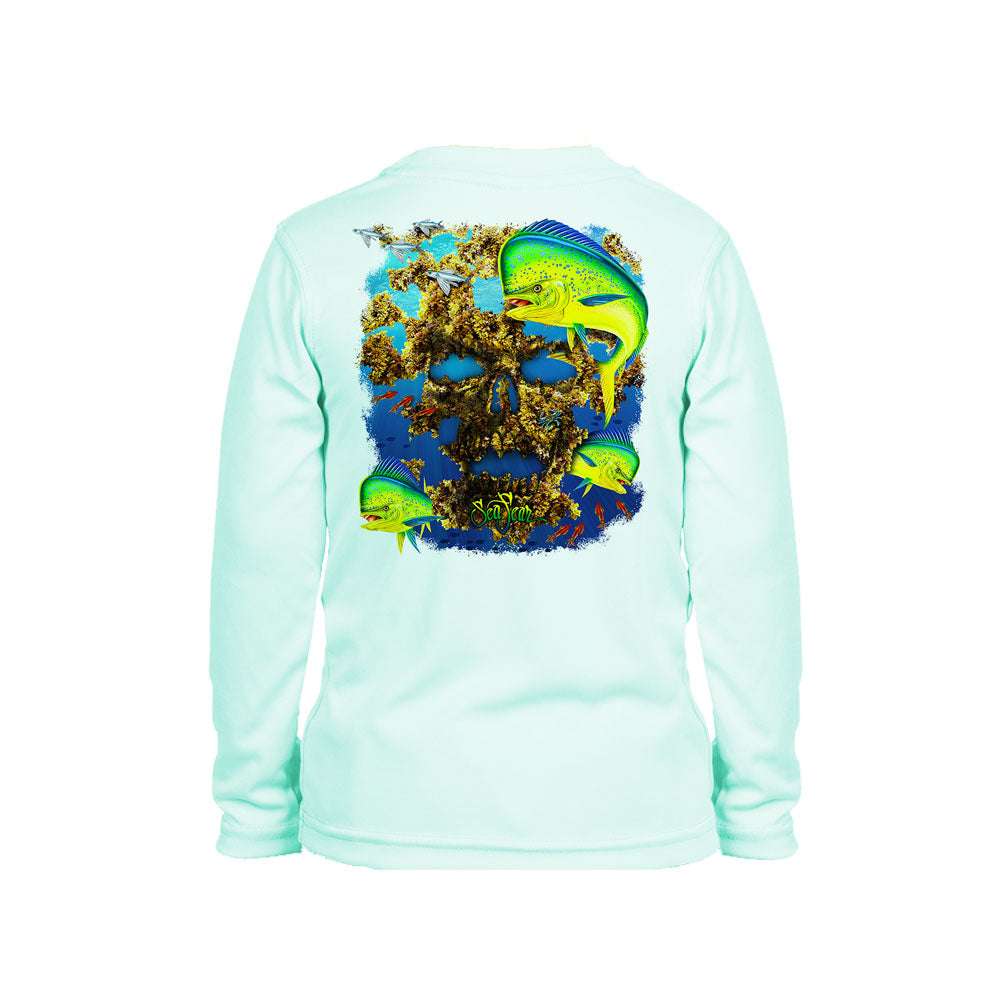 Mahi Skull Long Sleeve Toddler Performance Tee