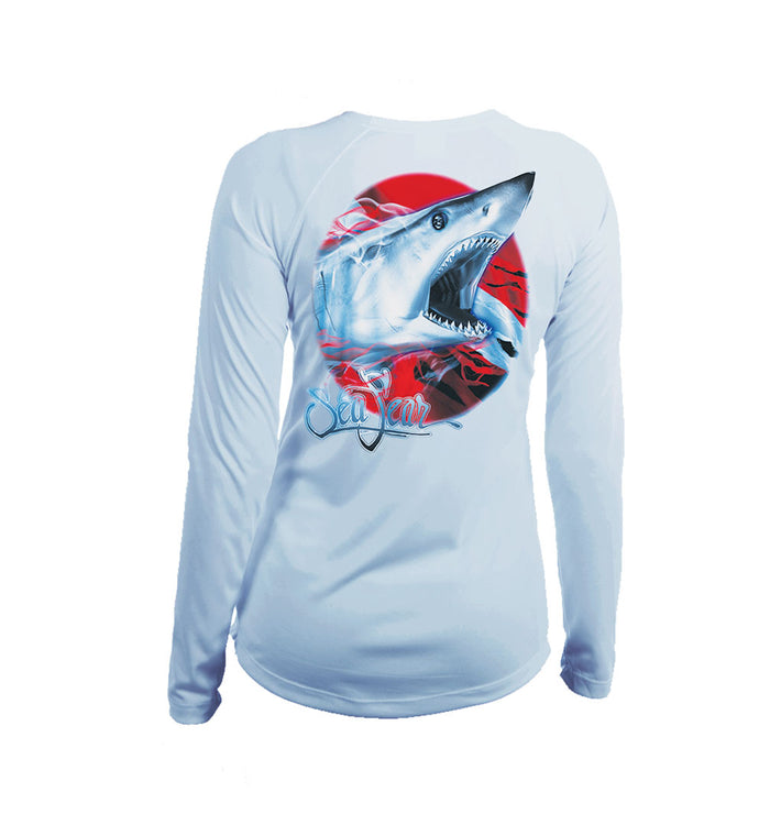 Mako Flag Long Sleeve V-Neck Performance Tee