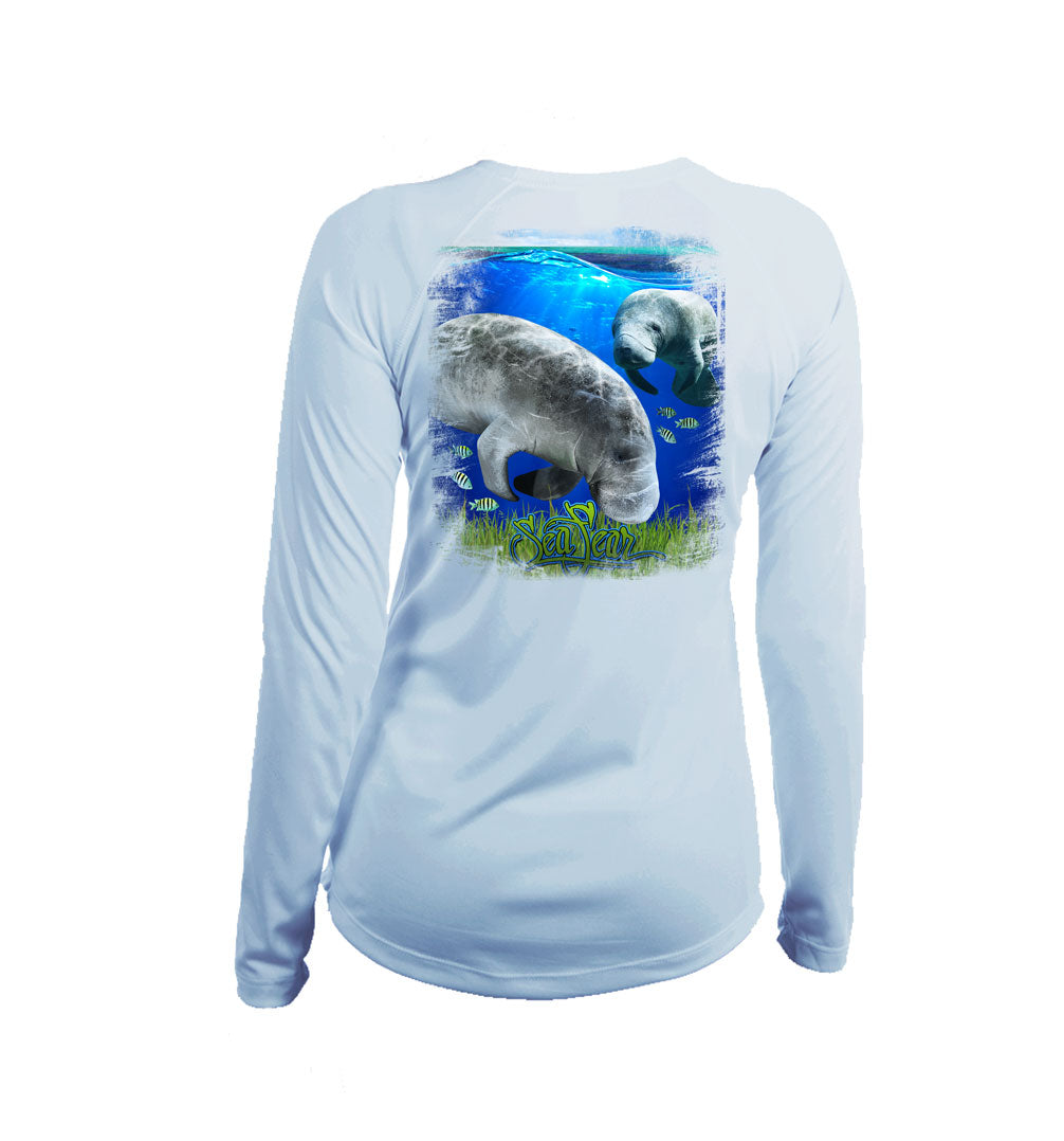 Manatee Long Sleeve V-Neck Performance Tee