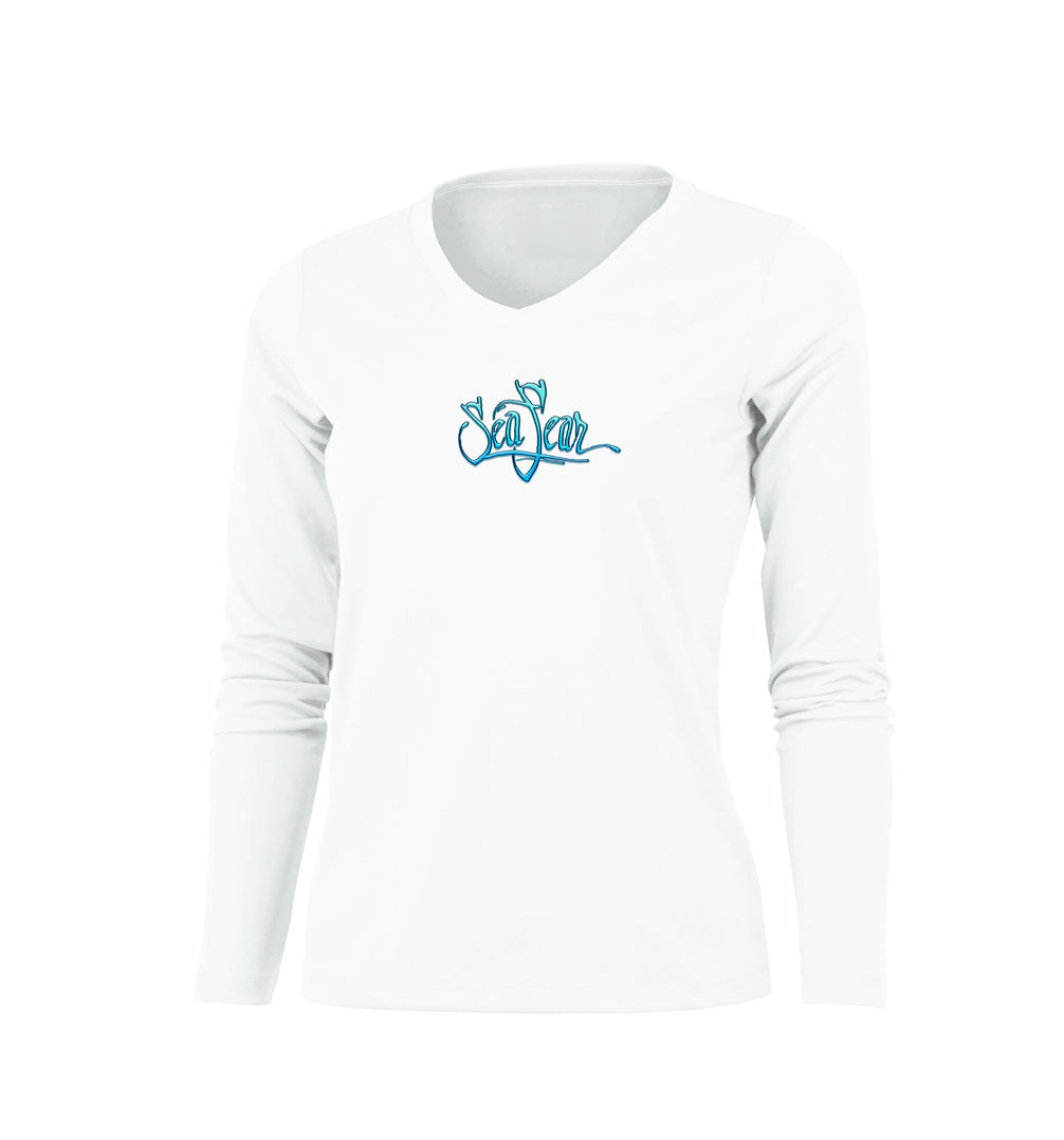 Manatee Kayak Long Sleeve V-Neck Performance Tee