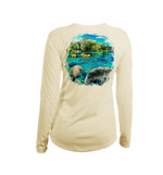 Manatee Kayak Long Sleeve V-Neck Performance Tee