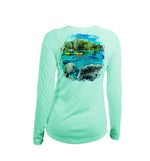 Manatee Kayak Long Sleeve V-Neck Performance Tee