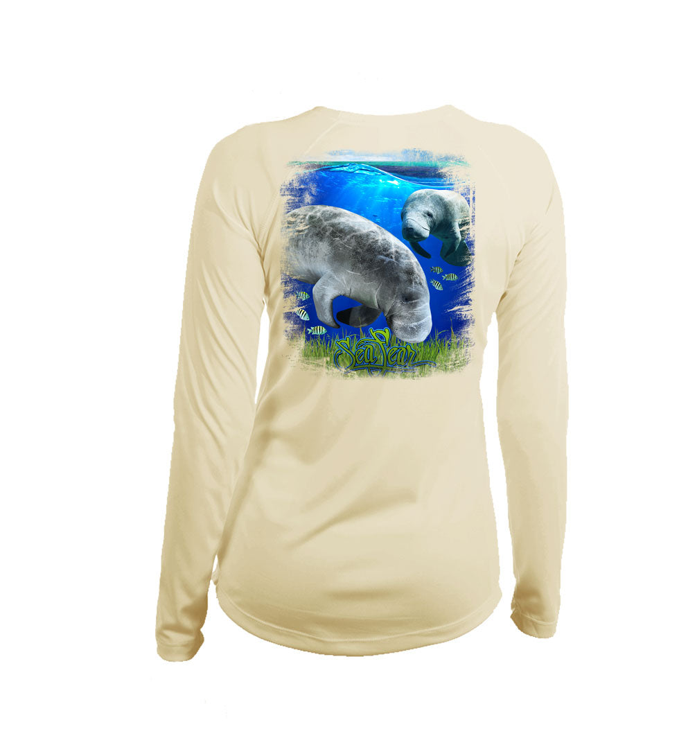 Manatee Long Sleeve V-Neck Performance Tee