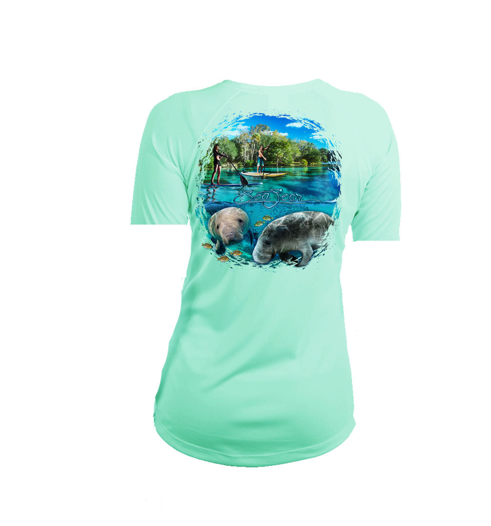Manatee Paddeboard Short Sleeve V-Neck Performance Tee