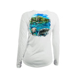 Manatee Paddleboard Long Sleeve V-Neck Performance Tee
