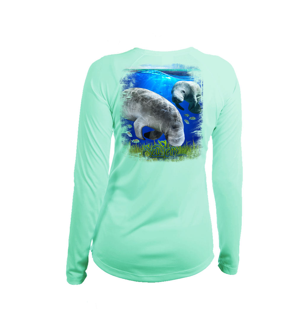 Manatee Long Sleeve V-Neck Performance Tee
