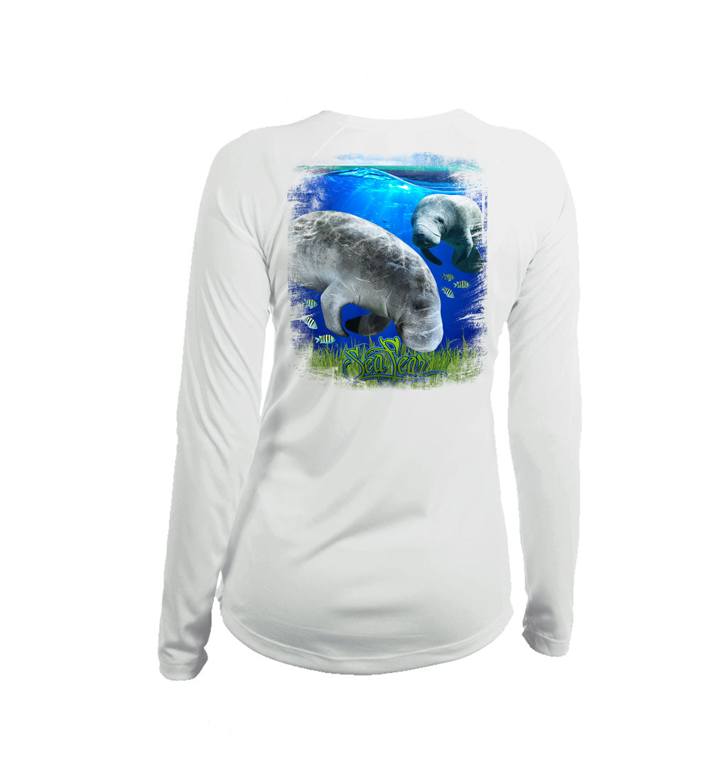 Manatee Long Sleeve V-Neck Performance Tee