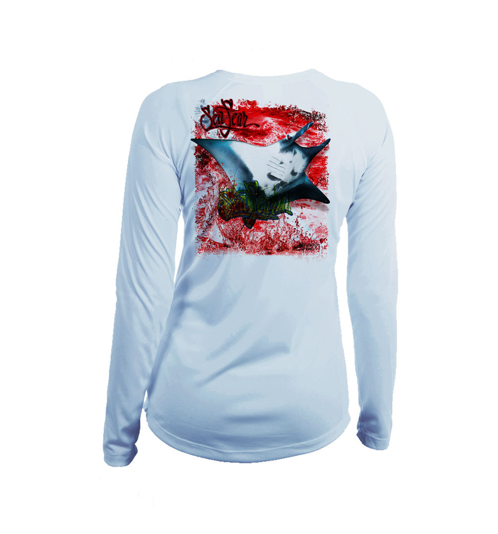 Manta Ray Long Sleeve V-Neck Performance Tee