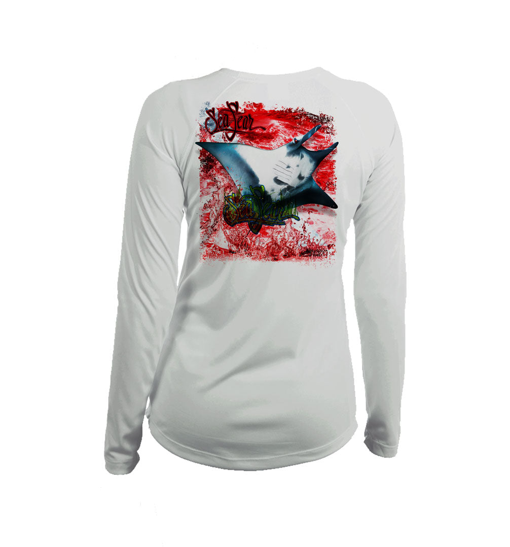Manta Ray Long Sleeve V-Neck Performance Tee