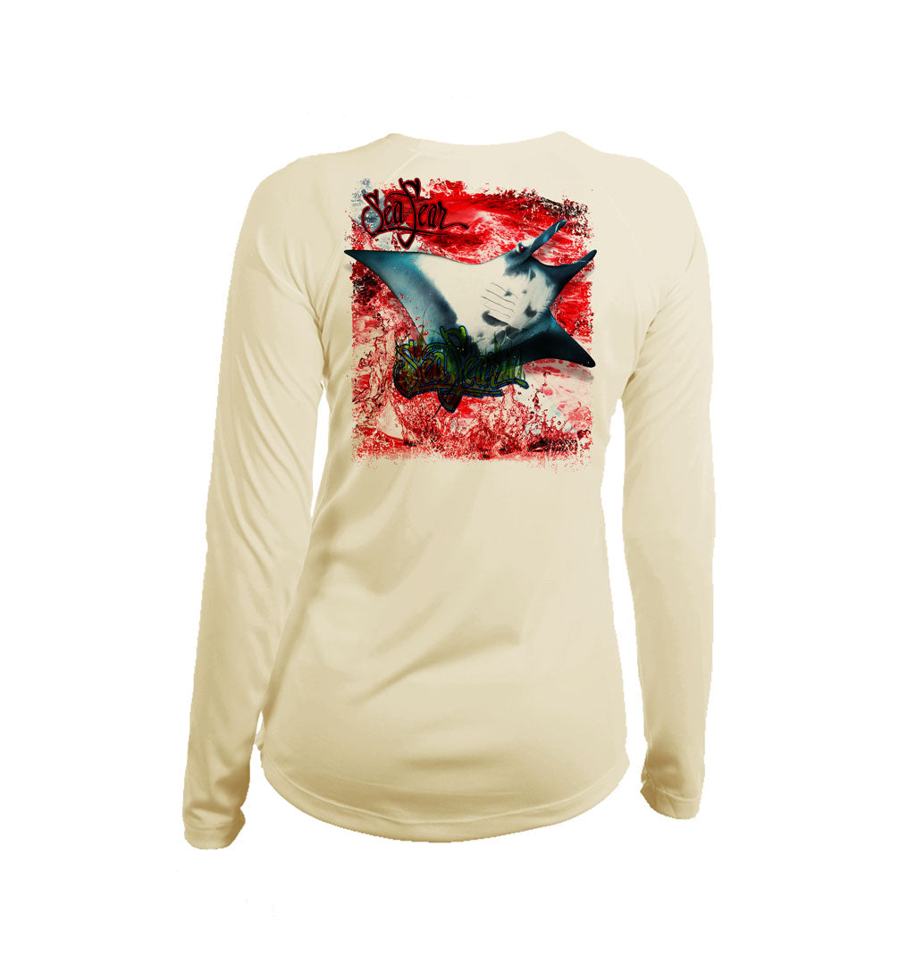 Manta Ray Long Sleeve V-Neck Performance Tee