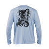 Mermaid Seahorse Long Sleeve Performance Tee in Arctic Blue – Sea Fear UPF 50+ apparel