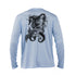 Mermaid Seahorse Long Sleeve Performance Tee in Arctic Blue – Sea Fear UPF 50+ apparel