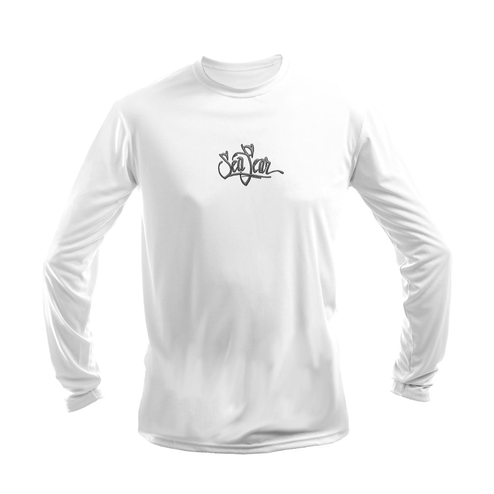 Mermaid Seahorse Long Sleeve Performance Tee – front view – Sea Fear UPF 50+ apparel