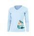 Mermaid Side Print Long Sleeve V-Neck Performance Tee