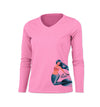 Mermaid Side Print Long Sleeve V-Neck Performance Tee
