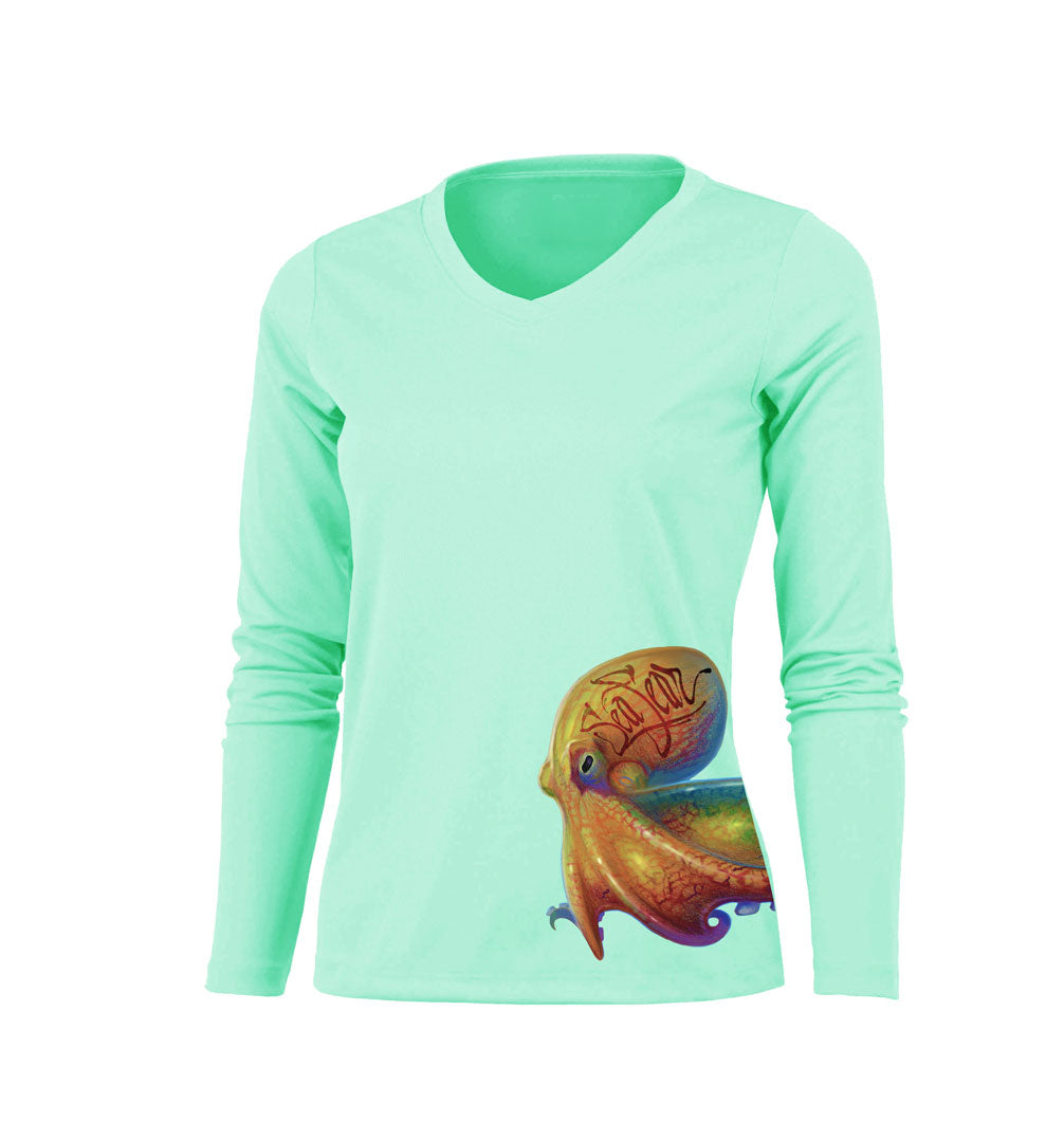 Octo Coco (Side Wrap) Long Sleeve V-Neck Performance Tee