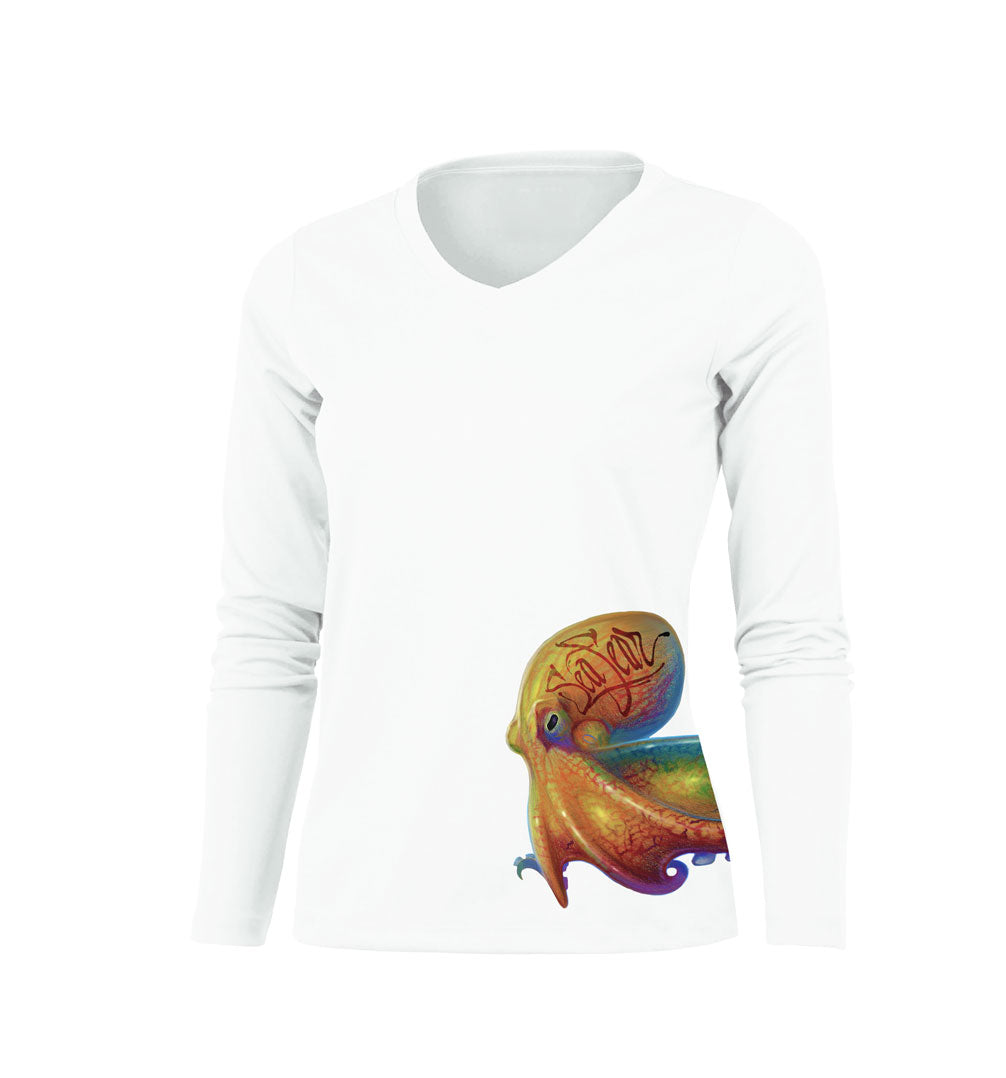 Octopus Coco (Side Wrap) V-Neck Performance Tee