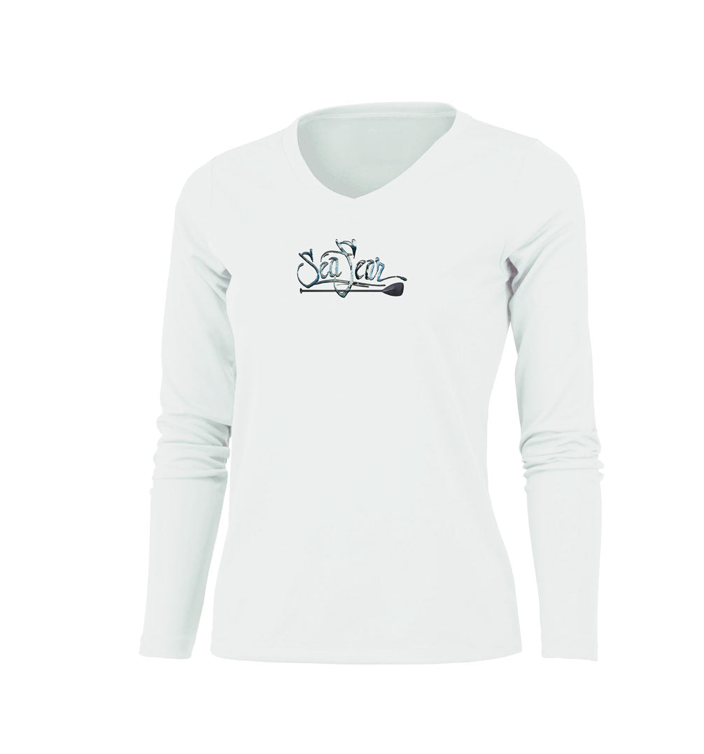 Paddlerboarder (Turtle) Long Sleeve V-Neck Performance Tee