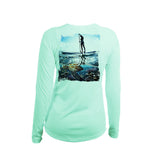 Paddlerboarder (Turtle) Long Sleeve V-Neck Performance Tee