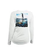 Paddlerboarder (Turtle) Long Sleeve V-Neck Performance Tee