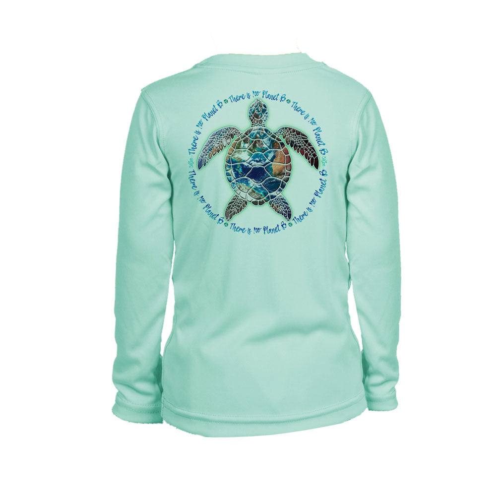 Turtle Planet B Long Sleeve Youth Performance Tee