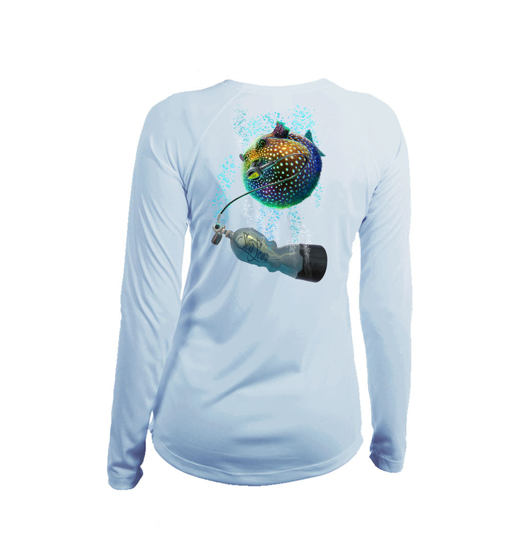 Pufferfish Long Sleeve V-Neck Performance Tee