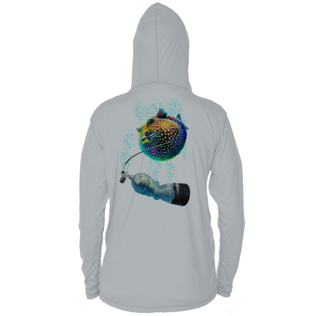 Pufferfish Long Sleeve Performance Hoody in Gray – Sea Fear UPF 50+ apparel