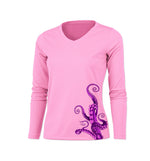 Octopus Legs Purple V-Neck Performance Tee