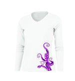 Octopus Legs Purple V-Neck Performance Tee