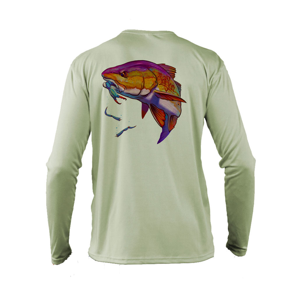 Redfish Crab Long Sleeve Performance Tee