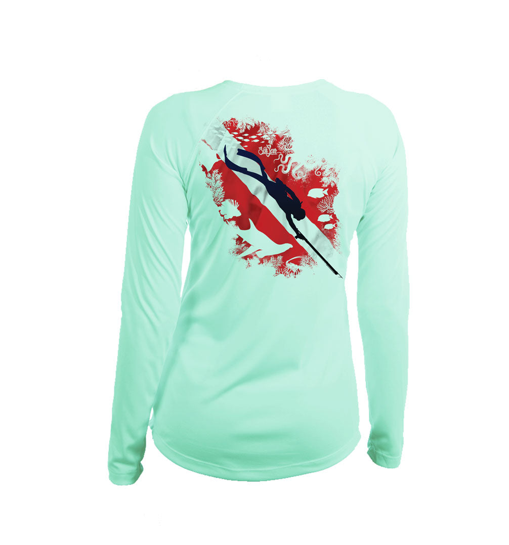 Reef Diver Long Sleeve V-Neck Performance Tee