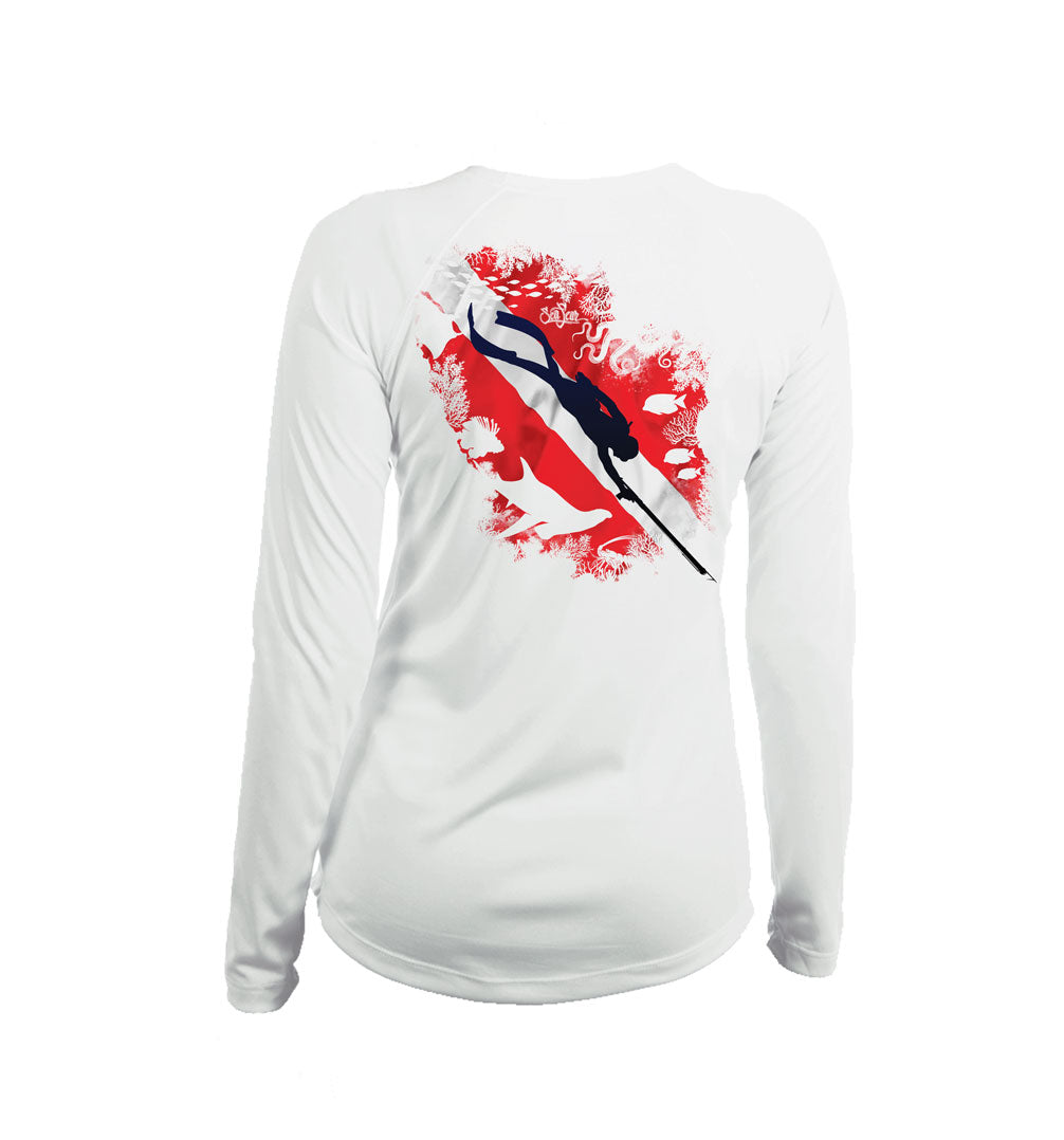 Reef Diver Long Sleeve V-Neck Performance Tee