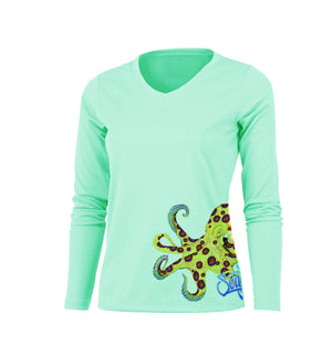 Ring Octo (Side Wrap) Long Sleeve V-Neck Performance Tee