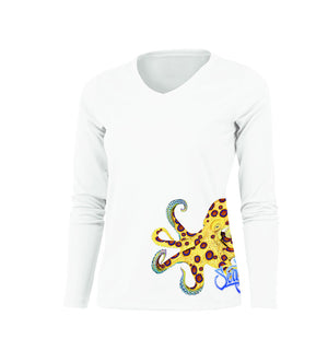 Ring Octo (Side Wrap) Long Sleeve V-Neck Performance Tee