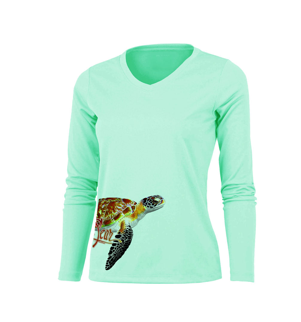 Sea Turtle (Side Wrap) V-Neck Performance Tee