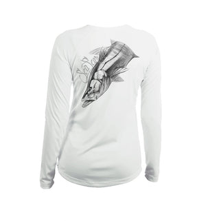 Snook Large Long Sleeve V-Neck Performance Tee