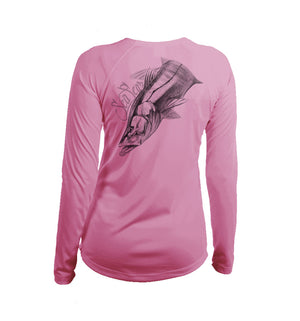 Snook Large Long Sleeve V-Neck Performance Tee