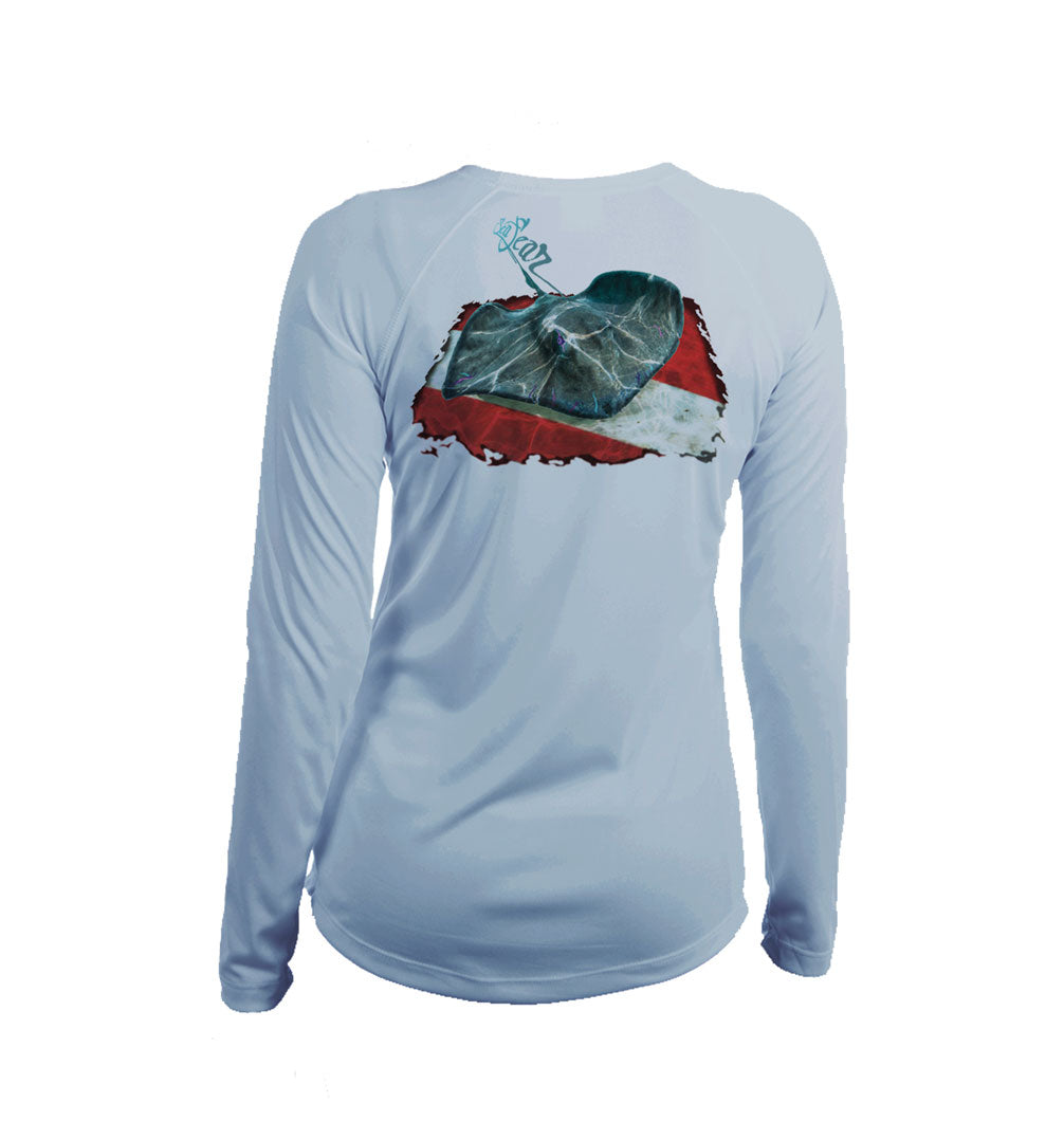 Stingray Dive Flag V-Neck Performance Tee