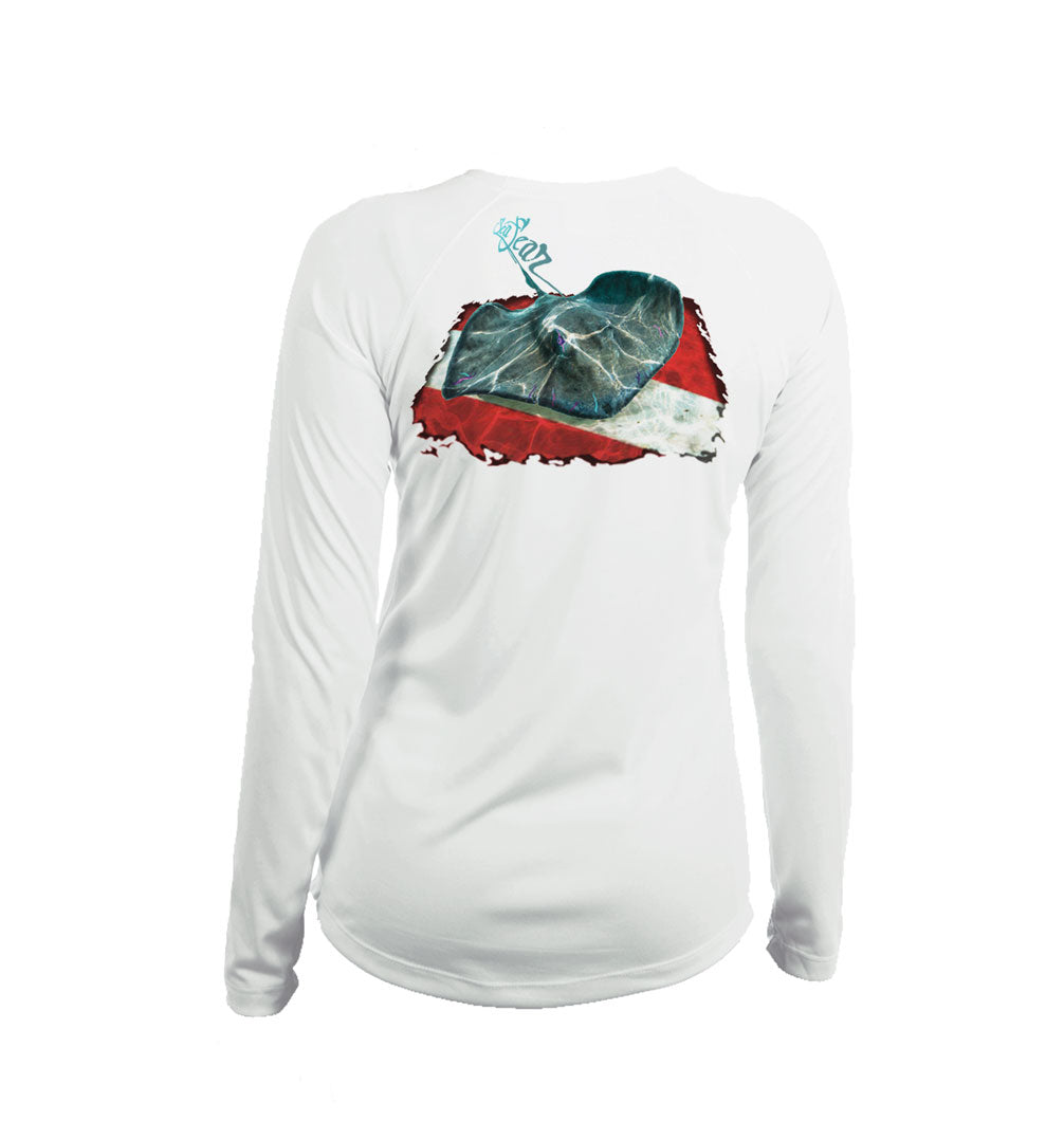 Stingray Dive Flag V-Neck Performance Tee