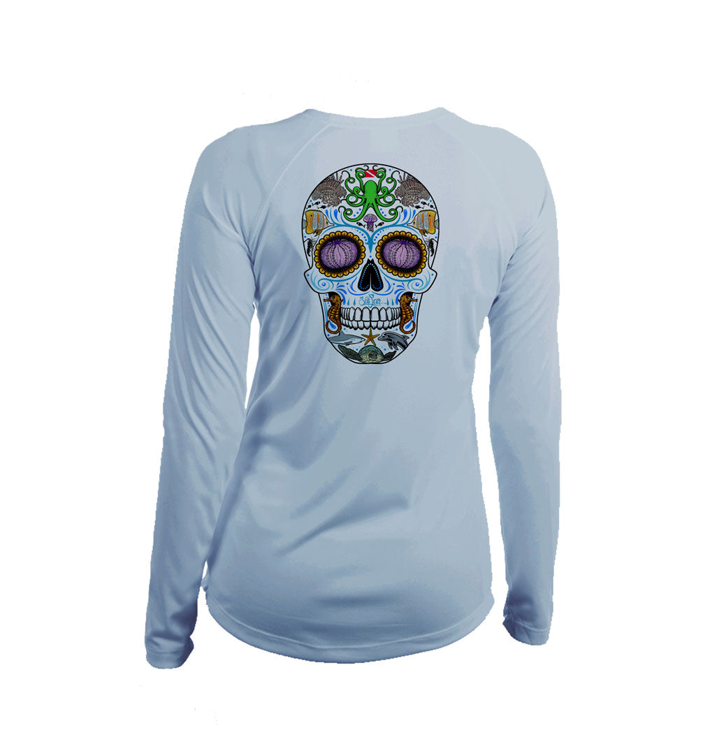 Sugar Skull V-Neck Performance Tee