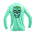 Sugar Skull Long Sleeve Performance Tee in Sea Grass – Sea Fear UPF 50+ apparel